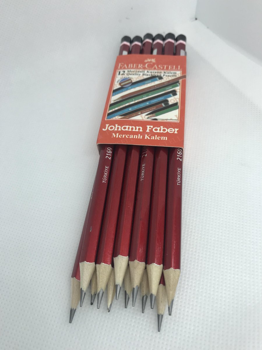 [12 stuks] Faber Castell potloden 2160 - tekenpotlood - schetspotlood - potlood - rood/groen/blauw